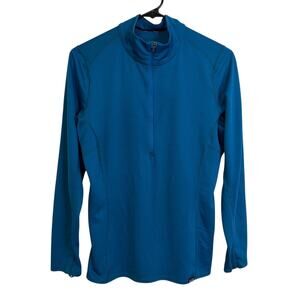 Patagonia Capilene Midweight 1/4 Zip Pullover Womens Medium Blue Long Sleeve *